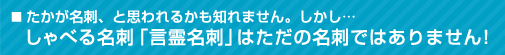 しゃべる名刺「言霊名刺」はただの名刺ではありません!